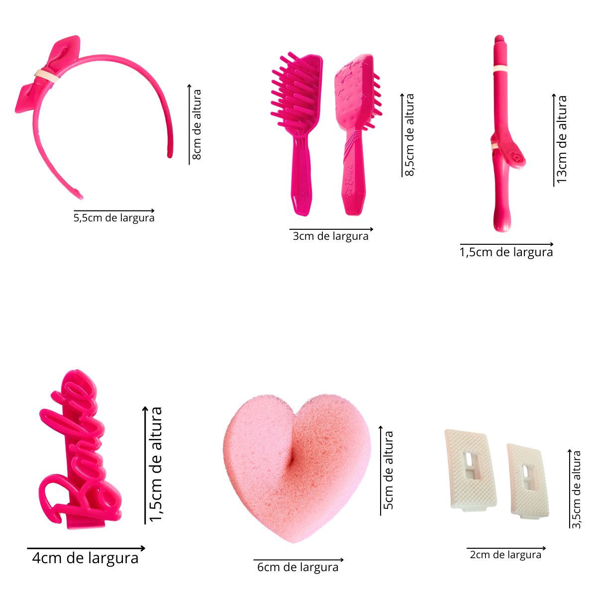 Kit 2 Acessórios Barbie Secador / Cacheador Cabelos - Pupee Kit 2 Acessórios Barbie Secador / Cacheador Cabelos - Pupee
